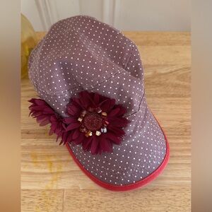 Olive & Pique | Jeweled Daisy Polka Dot Cadet Cap